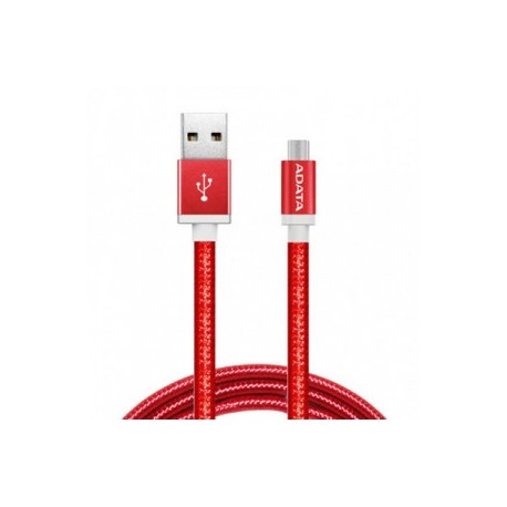 CABLE PARA ANDROID REFORZADO DE CARGA RAPIDA 2.4A ROJO AMUCAL-100CMK-CRD